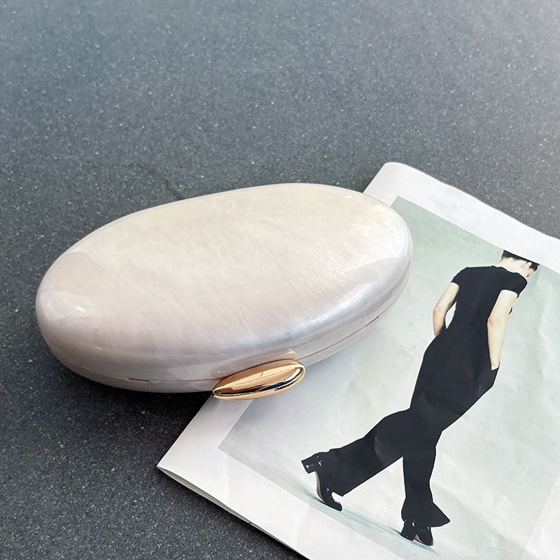 Acrylic Glossy Dinner Clutch Goose Egg Women's Messenger Bag