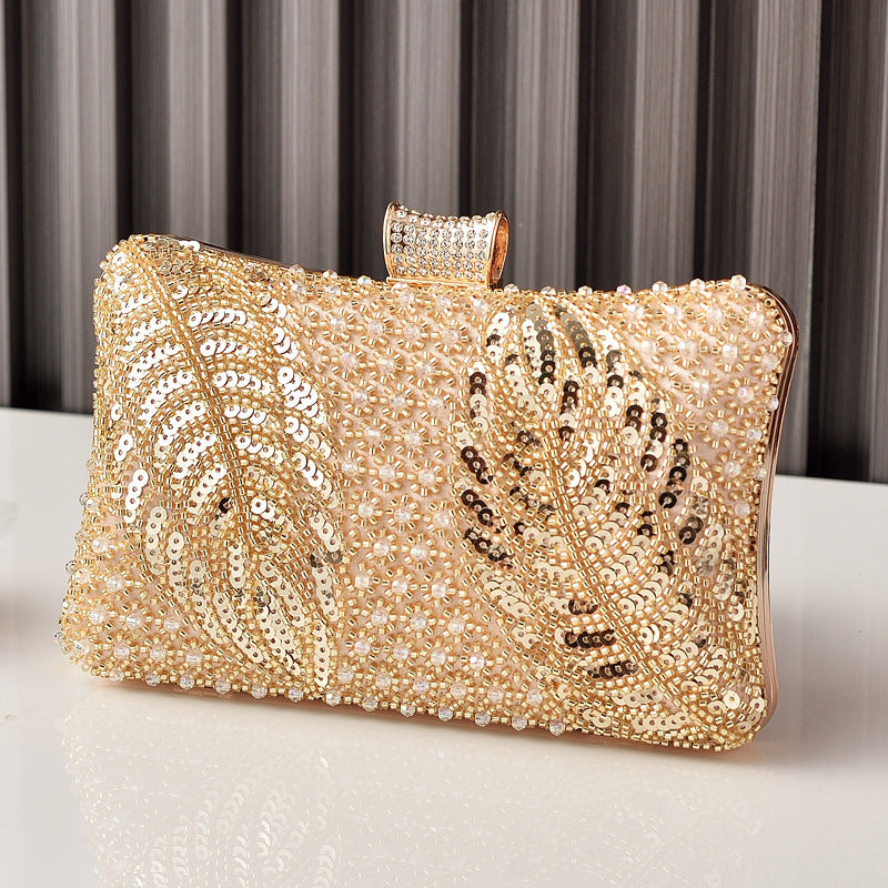 Shiny Diamond Temperament Banquet Full Clutch Fashion Pearl Embroidery Dress Dinner Bag