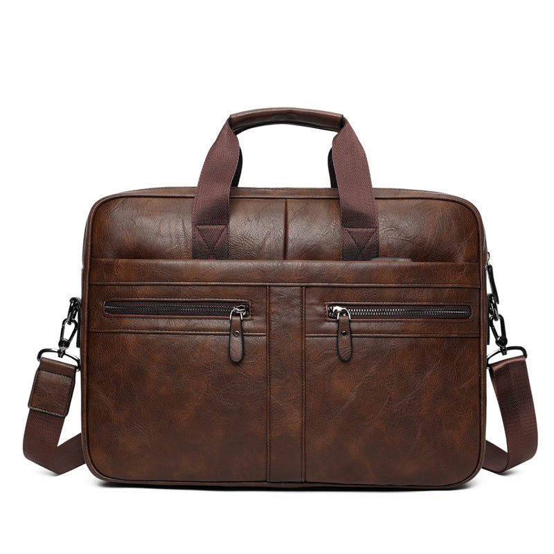 Men's Crazy Horse Pattern Advanced Sense Business Men's Briefcase