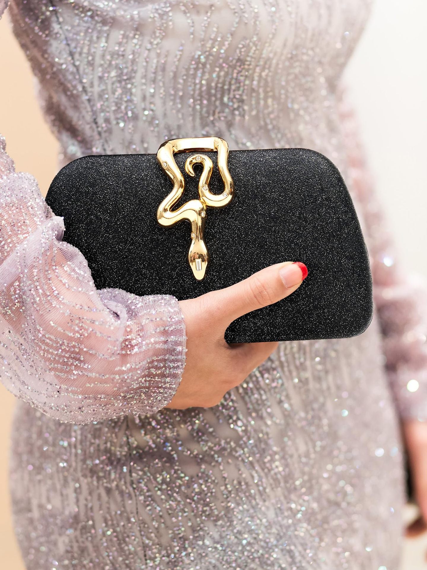 Women's Fashion Snake Chain Party Banquet Clutch Dinner Bag