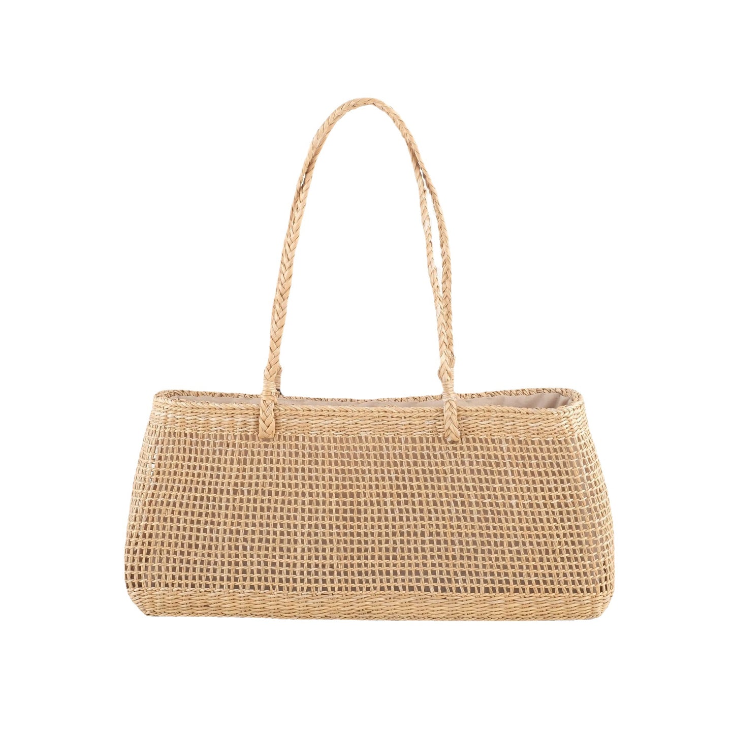 Craft Straw Summer Yellow Underarm Mesh Drawstring Portable Beach One Women's Handbag