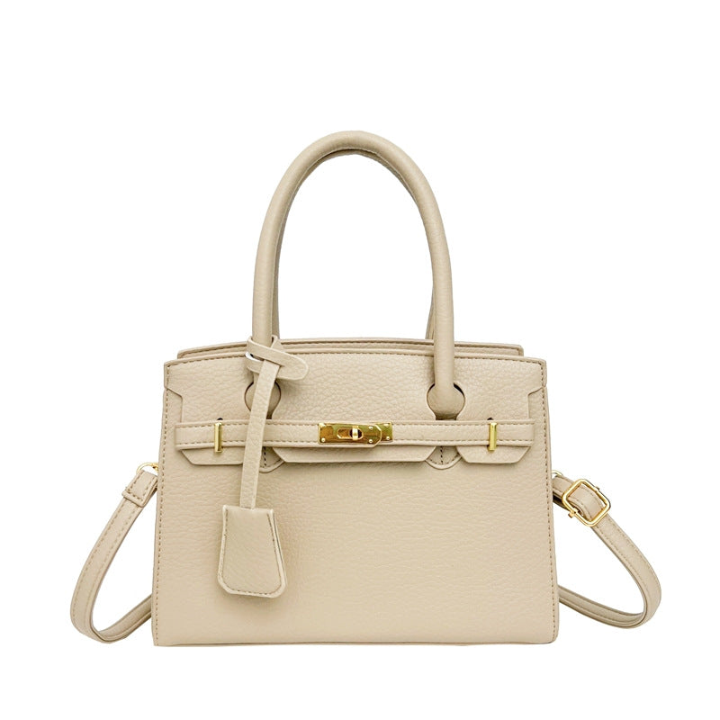 Women's Litchi Pattern Fashion Simple Graceful Commuter Portable Shoulder Bags