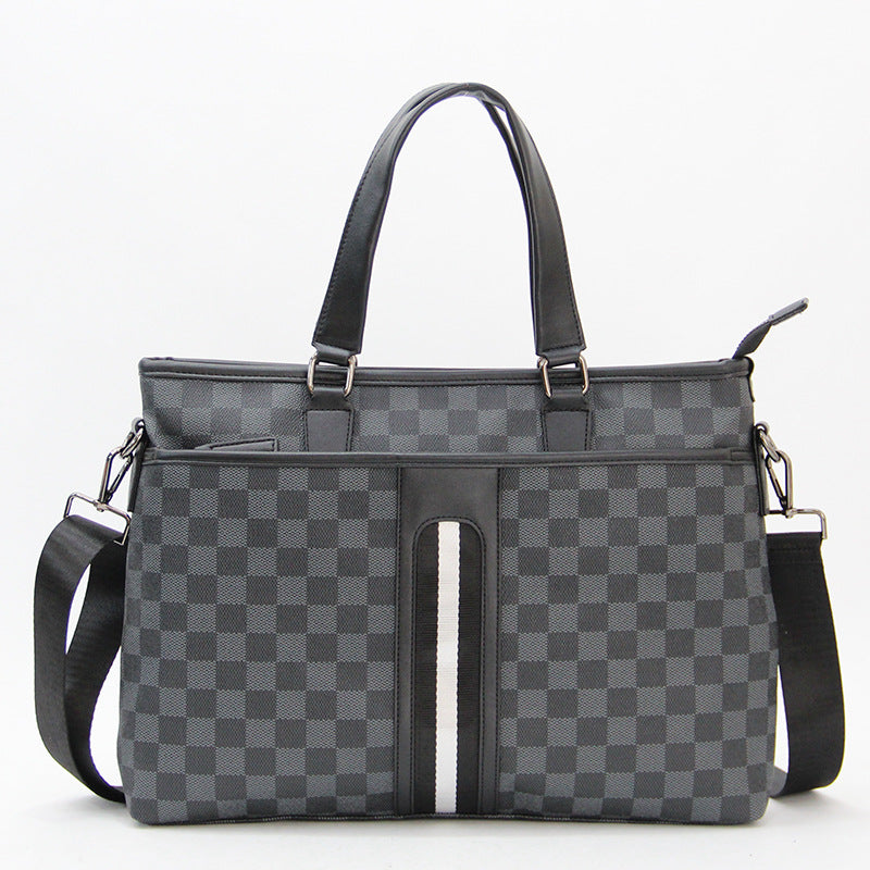 Men's Simple Trendy Computer Plaid Korean Style Bags