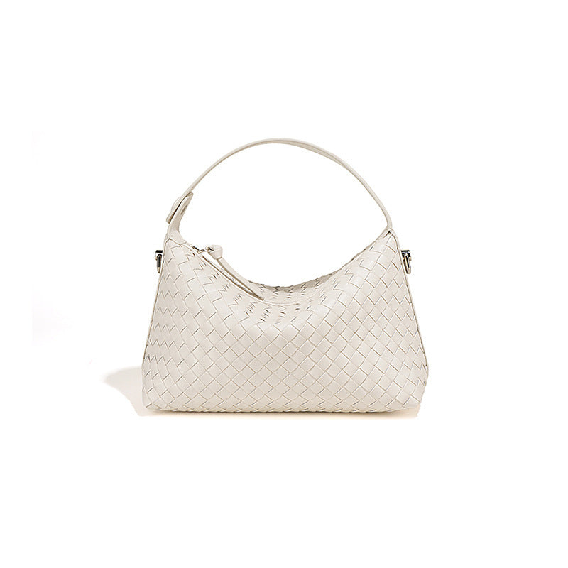 Women's Simple Fashion Portable Rhombus Leather Woven Women's Handbag