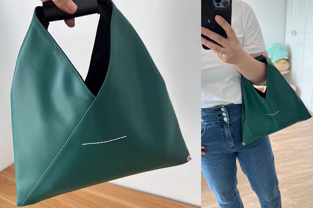 Women's Medium Size Black Triangle Dumpling Mesh Shoulder Bags
