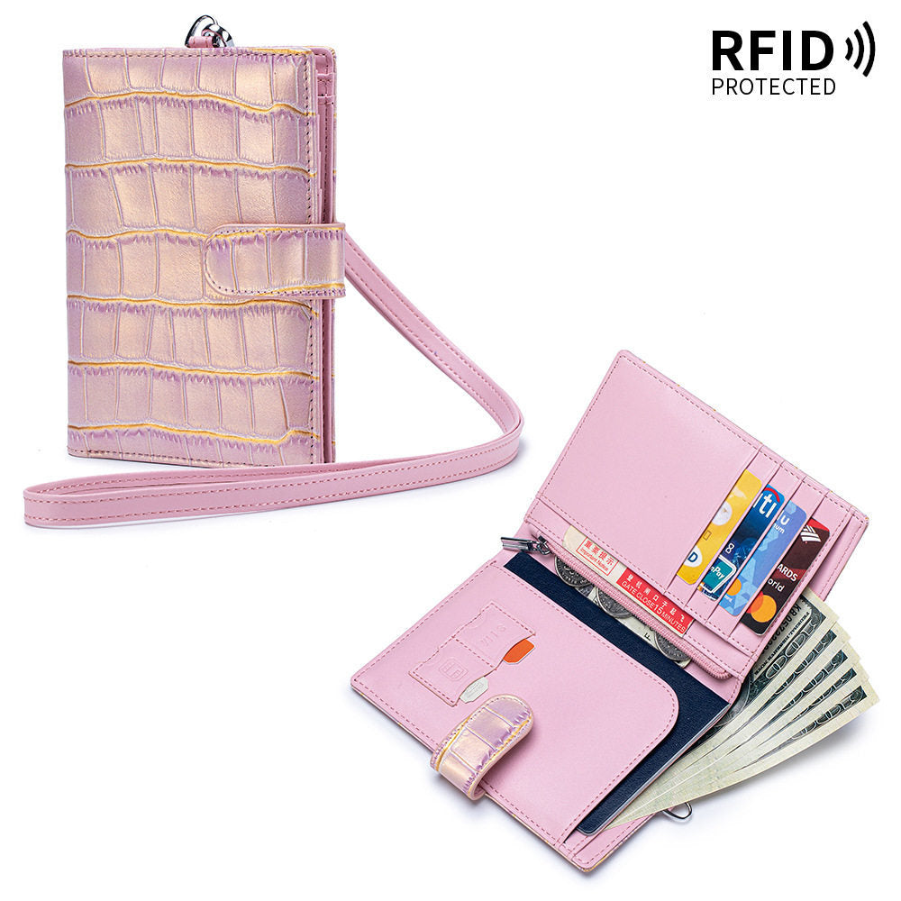 Halter Passport Ticket Clip Genuine Leather Fashion Large Ladies Wallet
