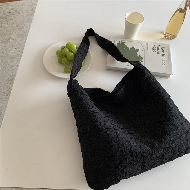 Women's Korean Cloud Pleated Underarm Simple Shopping Bags