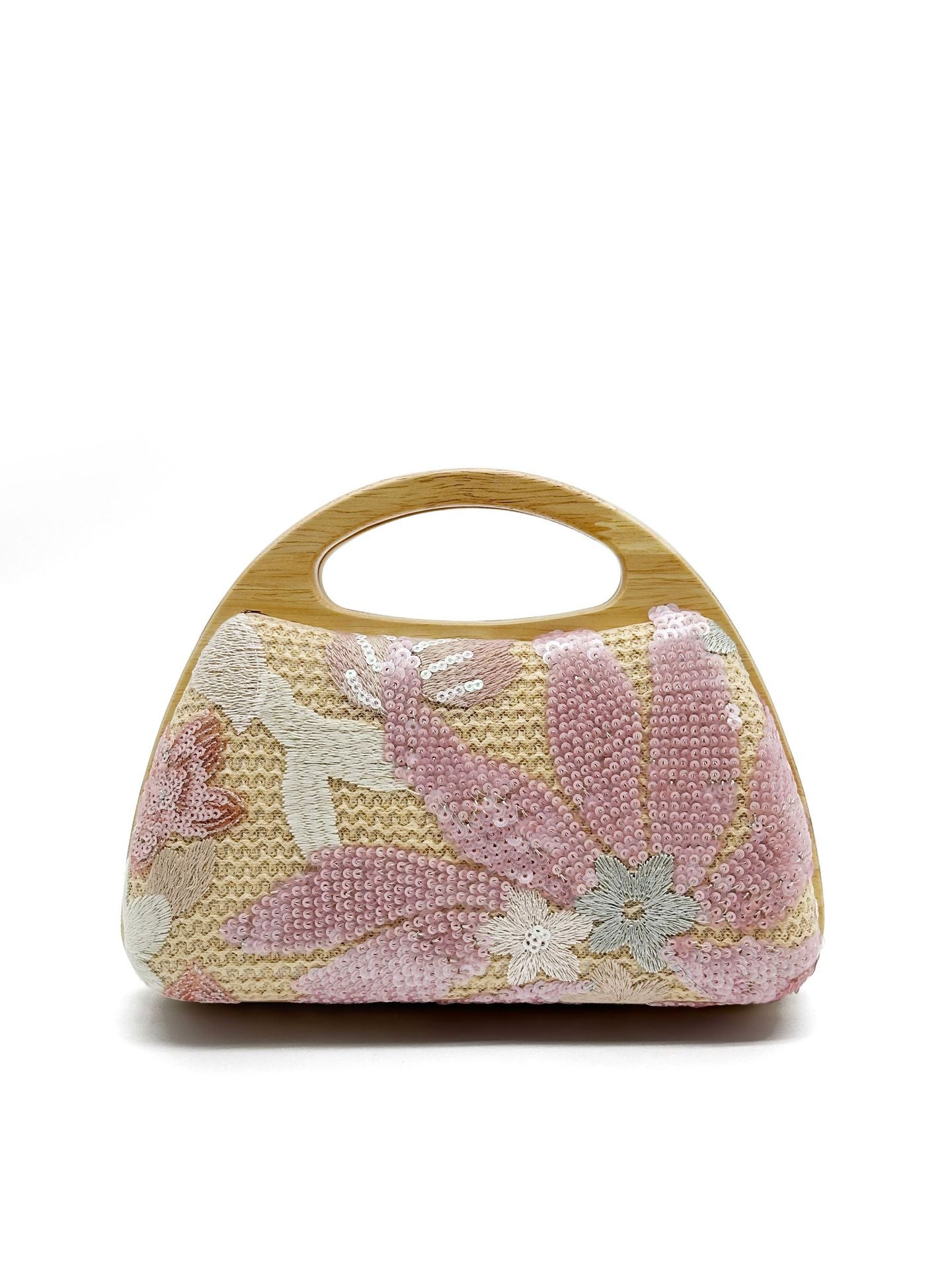 Lady's Straw Embroidery Sequin Summer Outing Dinner Bag