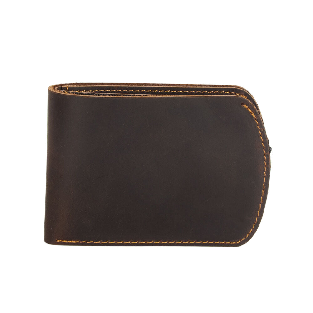 Men's Craft Leather American Gold Clip Horizontal Top Layer Cowhide Crazy Men's Wallet