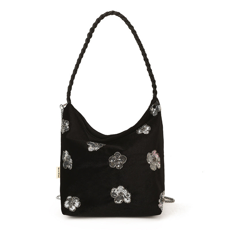 Suede Simple Fashion Design Portable Korean Women's Shoulder Bag