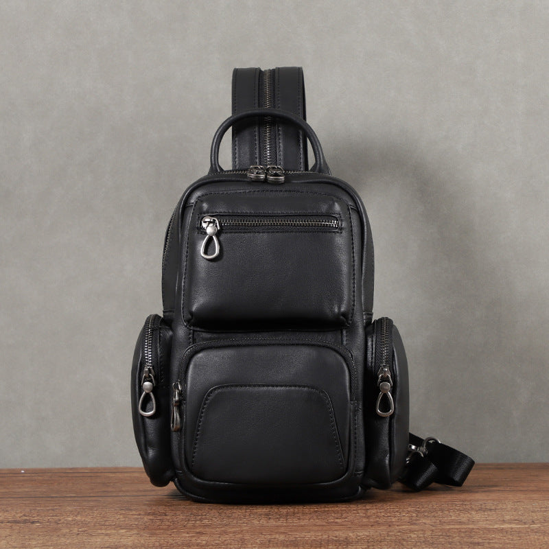 Graceful Men's First Layer Cowhide Fashion Men's Chest Bag