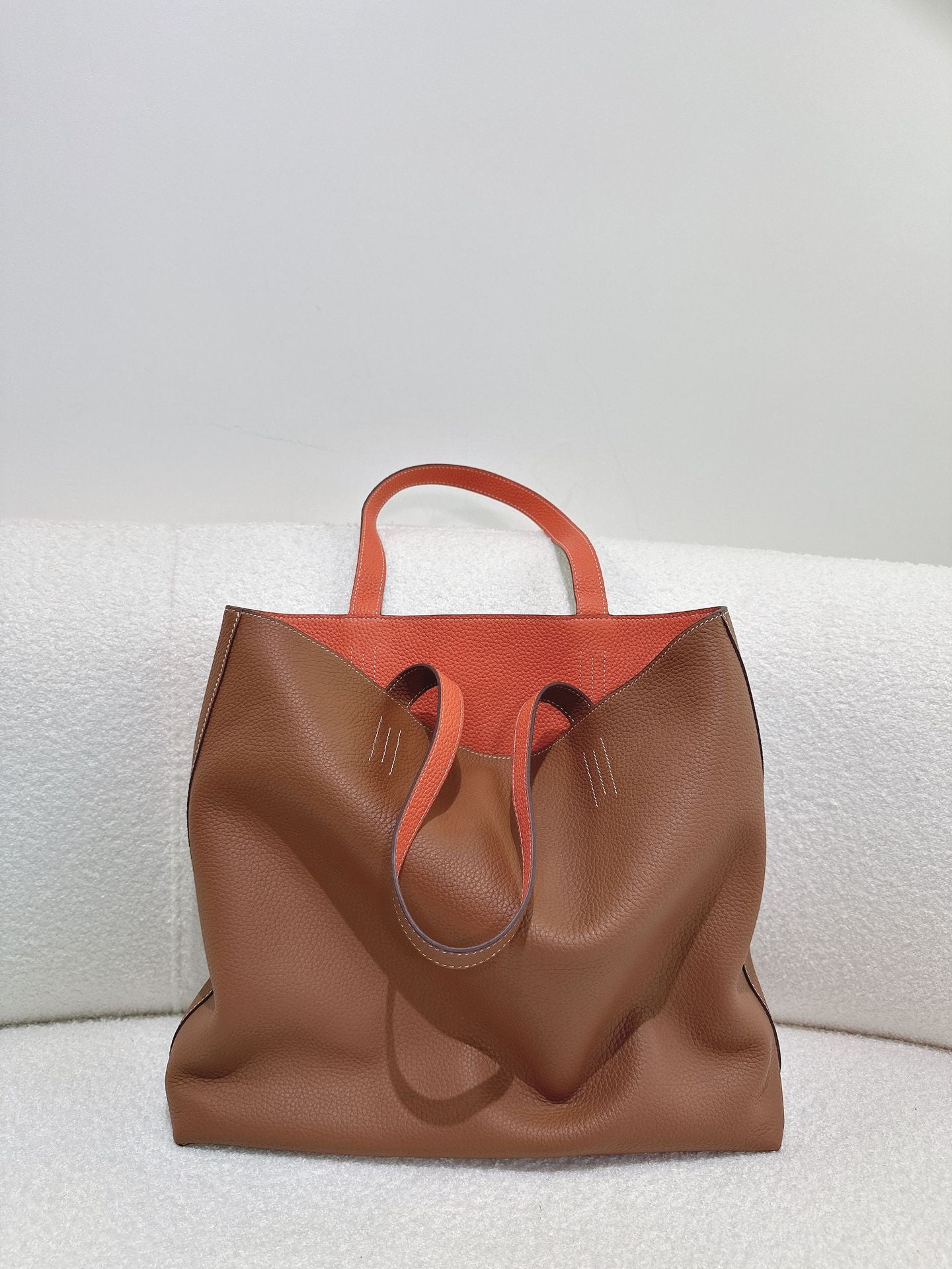 Women's Inner Outer Cowhide Double-sided Large Capacity Tote Bags