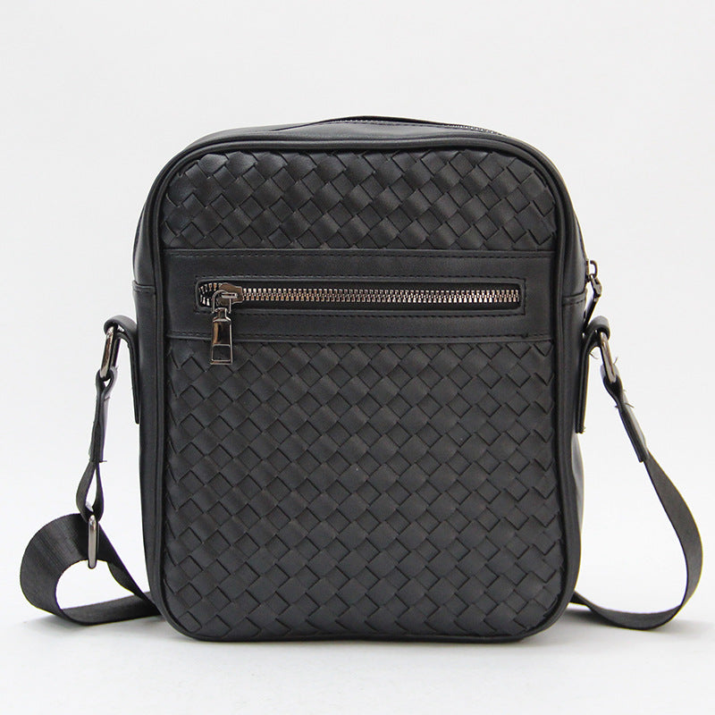 Men's Hand-woven Vertical Rest Business Korean Fashion Men's Shoulder Bag