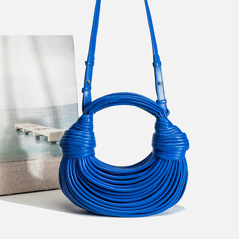 Women's Noodles Woven Gold Underarm Hand Carrying Women's Messenger Bag