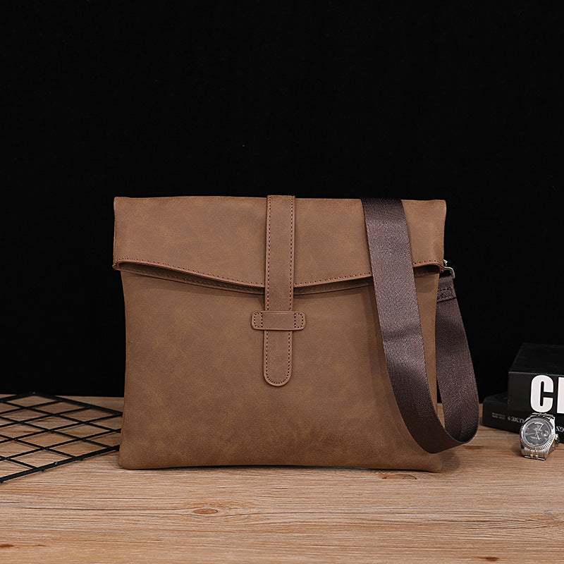 Men's Crazy Horse Soft Leather Trendy Retro Shoulder Bags