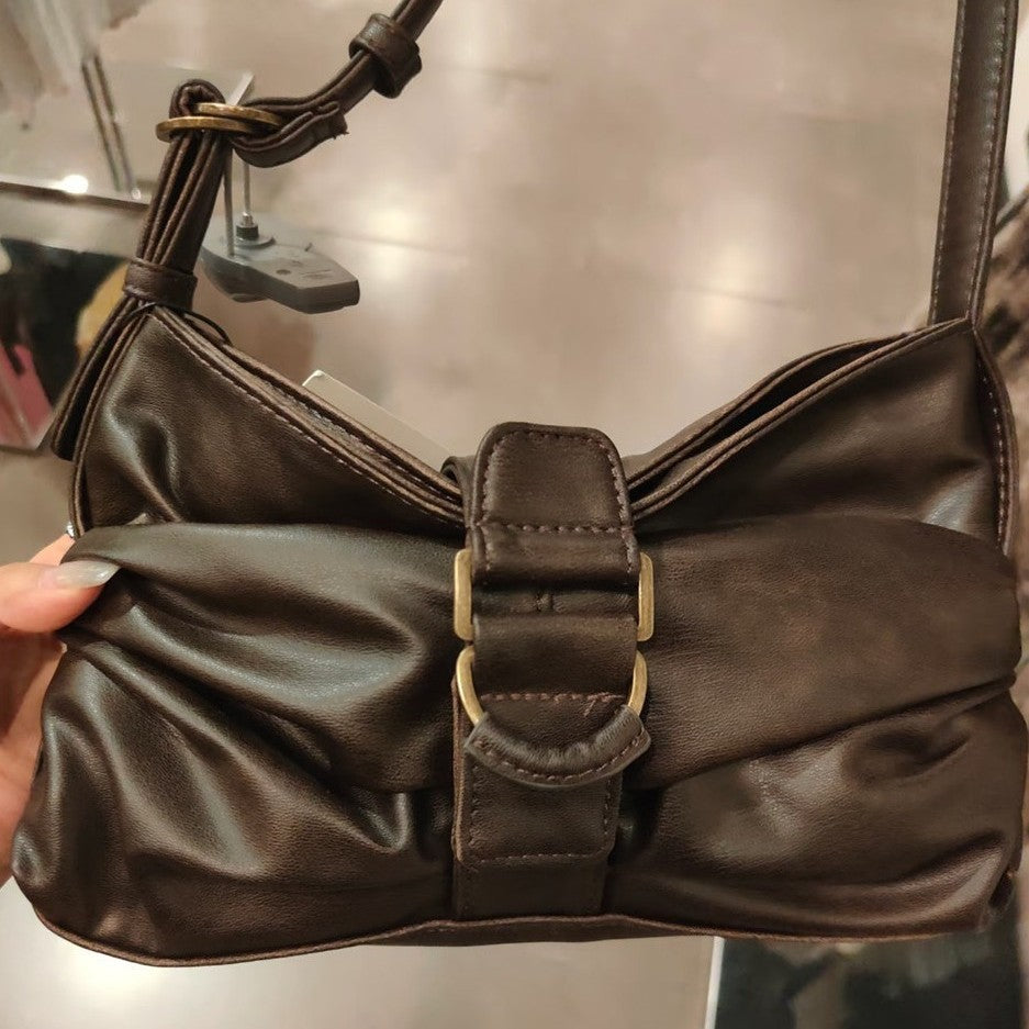 Women's Z Underarm Fashion Pleated Cloud Coffee Color Women's Shoulder Bag
