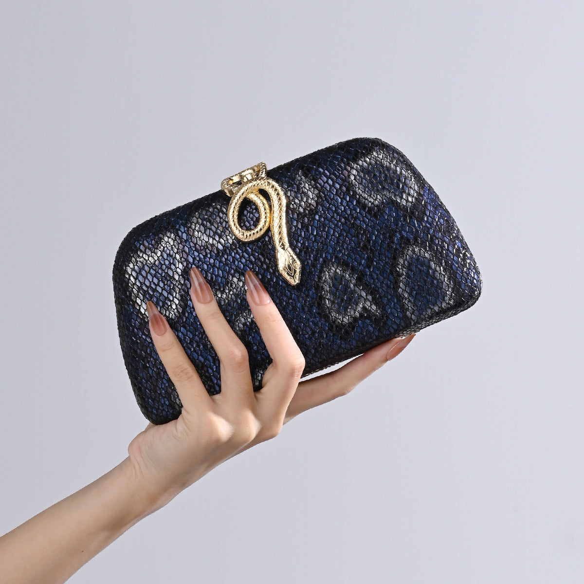 Women's Vintage Snake Pattern Clutch Dress Cheongsam One Dinner Bag