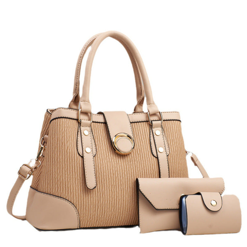 Casual Women's Striped Three-piece Fashion Classic Women's Handbag