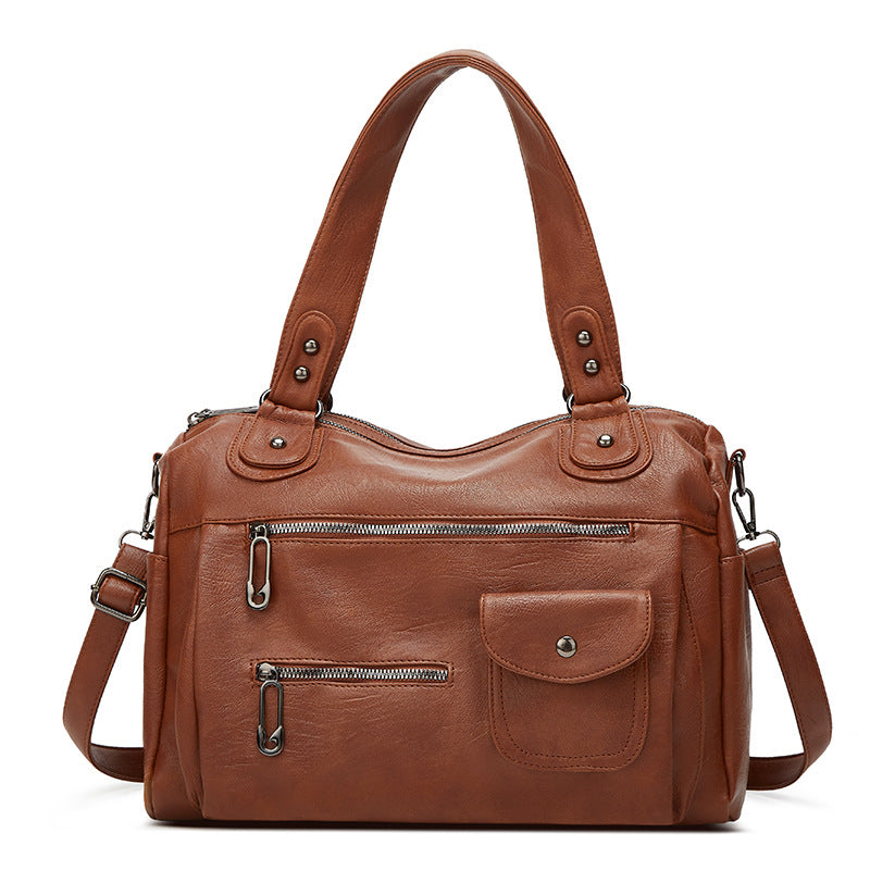 Motorcycle Retro Business Traveling Large Capacity Women's Shoulder Bag