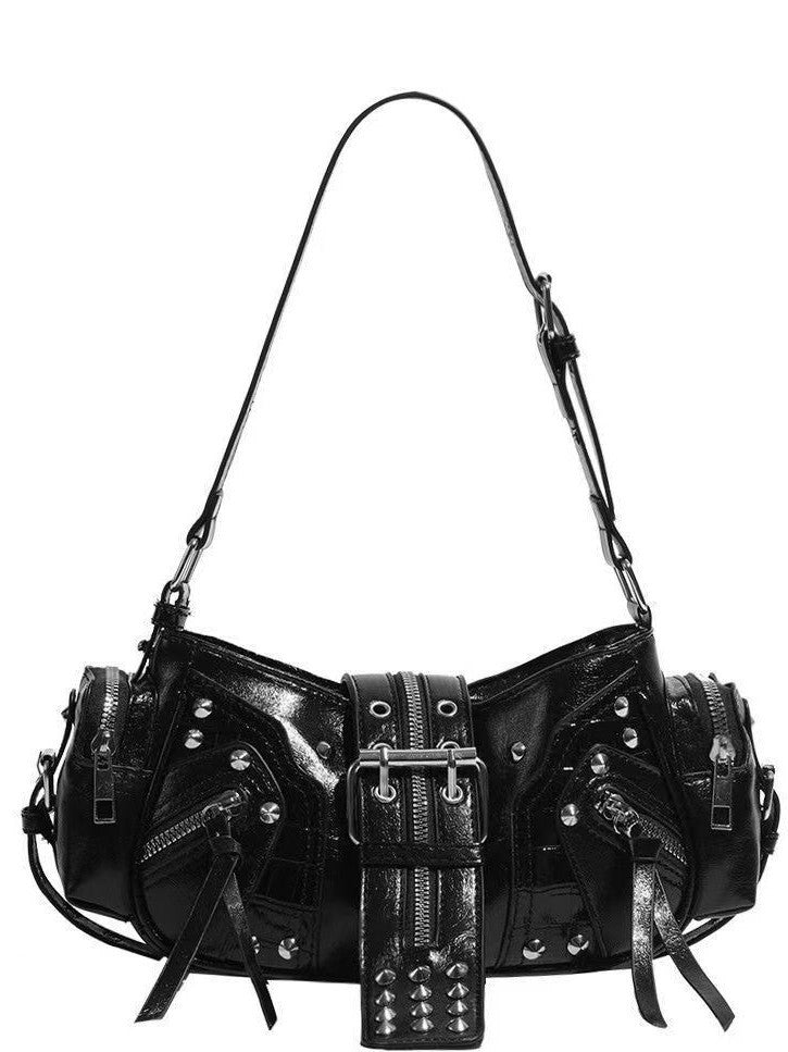 Niche Design Motorcycle Winter Retro Sweet Cool Hot Underarm Women's Shoulder Bag