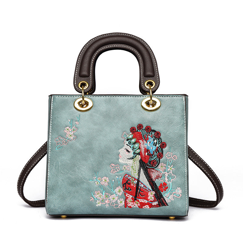 Women's Style Texture Dan Embroidered Leisure Commute Large Tote Bags