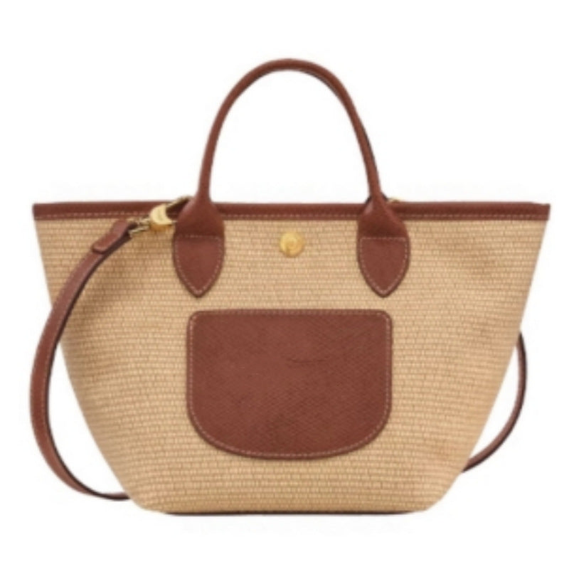 Women's French Dragon Leather Woven Vegetable Basket Large Capacity Fashion Bags