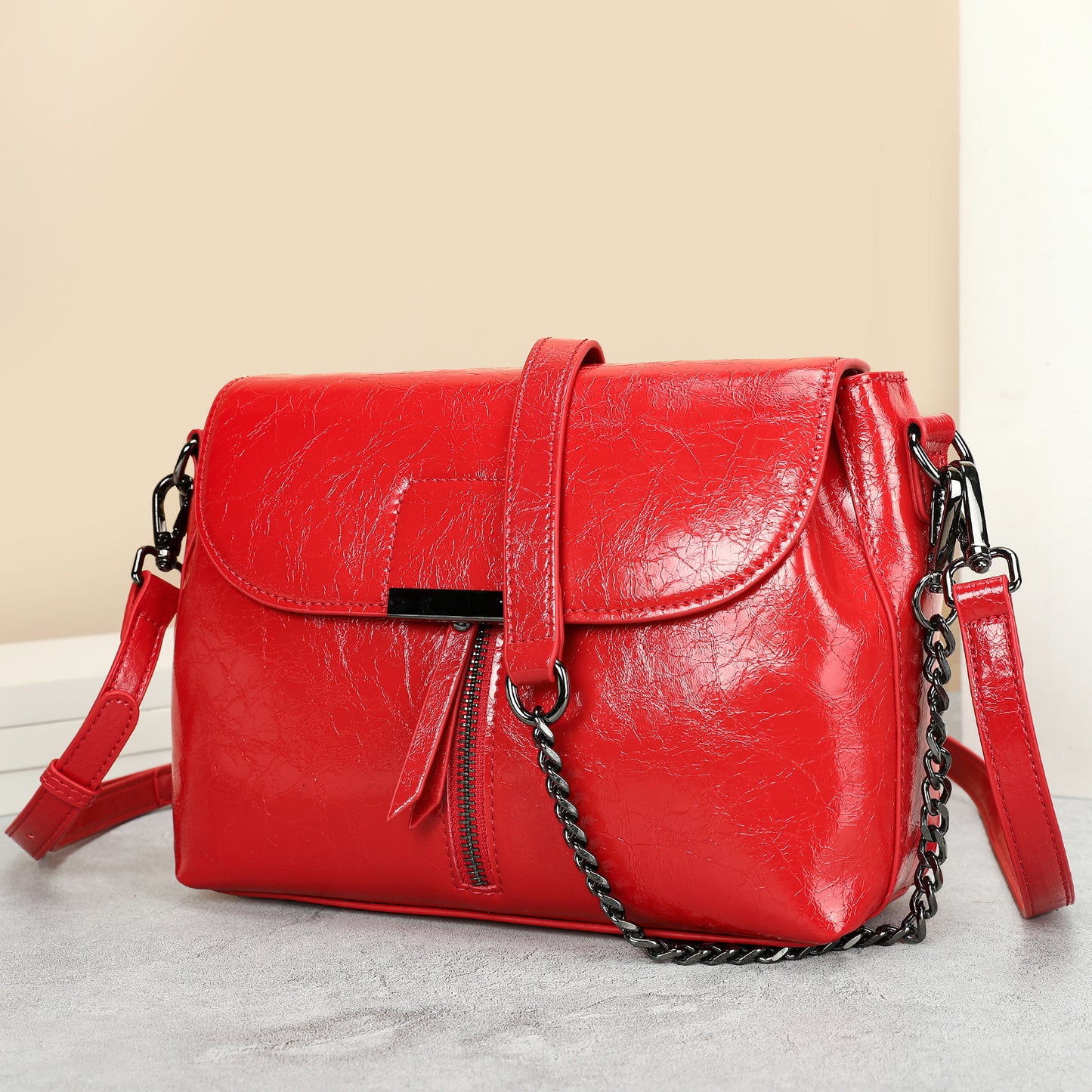 Wild Berry Genuine Leather For Large Capacity High Sense Bucket Bags