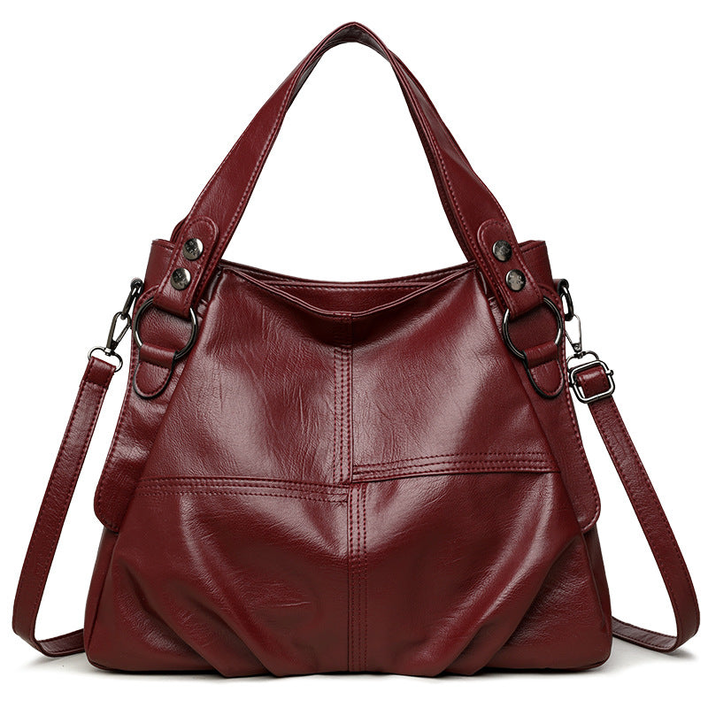 Women's High-grade Stitching Simple High Quality Big Shoulder Bags