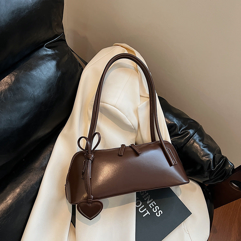 Women's Soft Leather Underarm Female Boston Bags