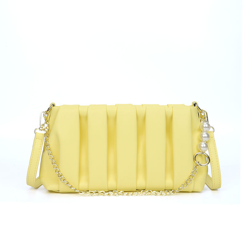 Women's Pleated Soft Leather Versatile Chain Cloud Women's Messenger Bag