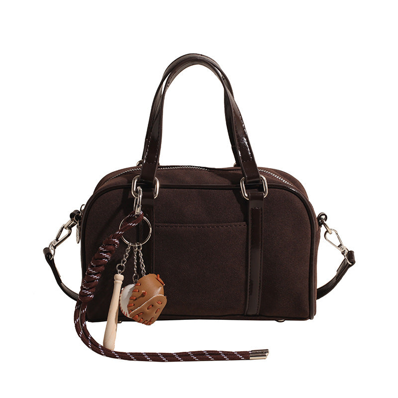 Women's Retro Matte Fashion Bowling Trendy Large Bags