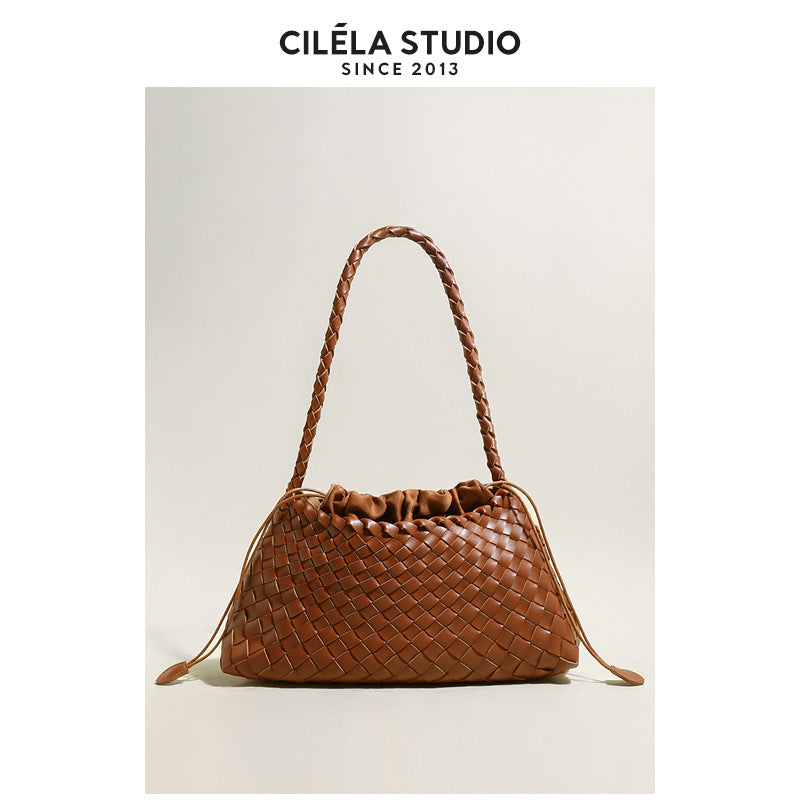 Women's Hand-woven Vegetable Basket Canvas Holiday Portable Underarm Women's Shoulder Bag