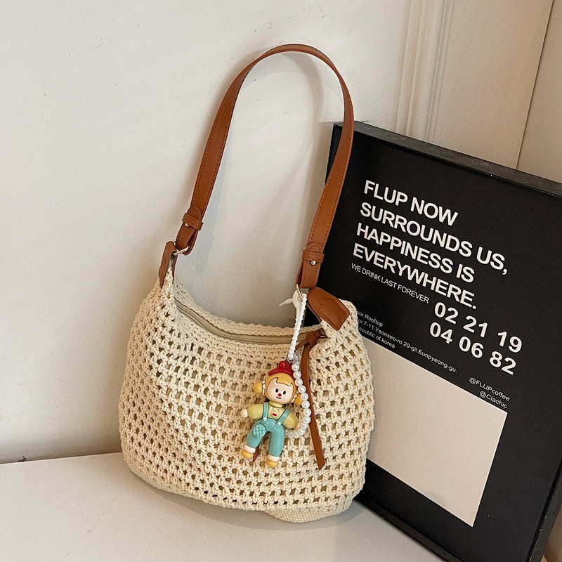 Women's Cotton Braided Summer Leisure Commute Seaside Shoulder Bags