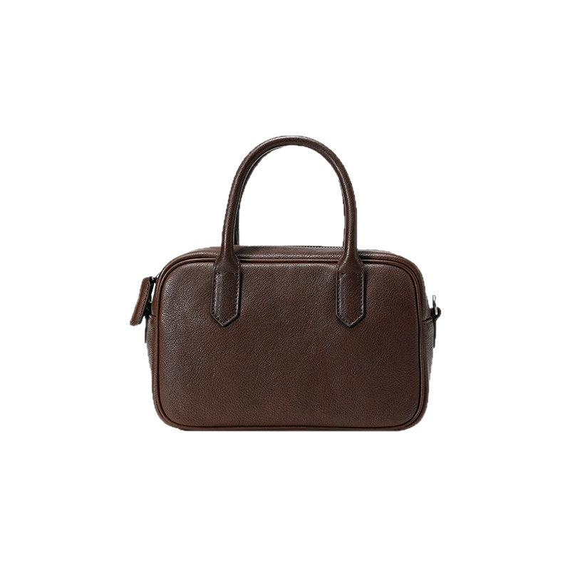 Women's Vegetable Tanning Leather Retro Commuter Genuine Portable Small Square Bag