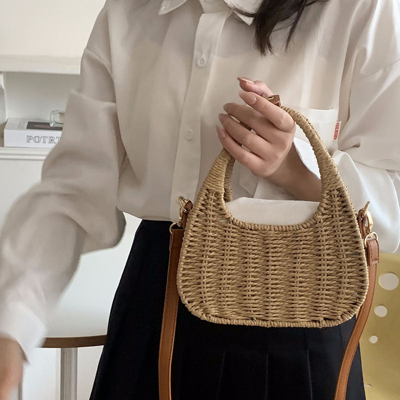 Straw Versatile Woven Vacation Beach Korean Style Women's Messenger Bag