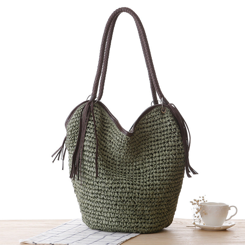 Women's Octopus Woven Simple Tassel Beach Personalized Women's Shoulder Bag
