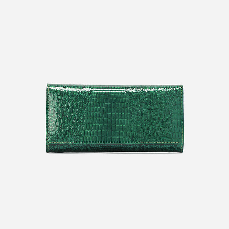 Charming Women's Crocodile Pattern Long Clutch Ladies Wallet