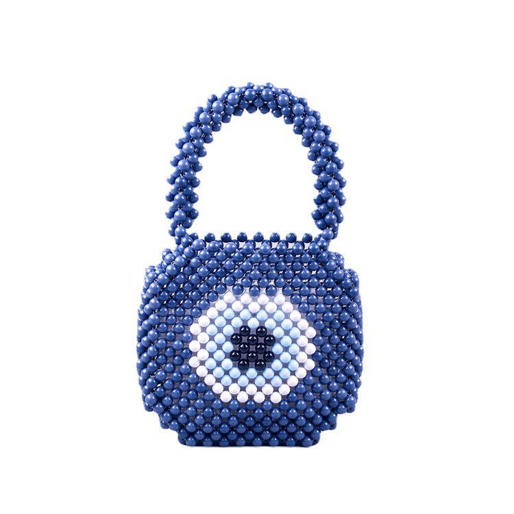 Acrylic Mixed Color Big Eyes Hand-woven Handbags