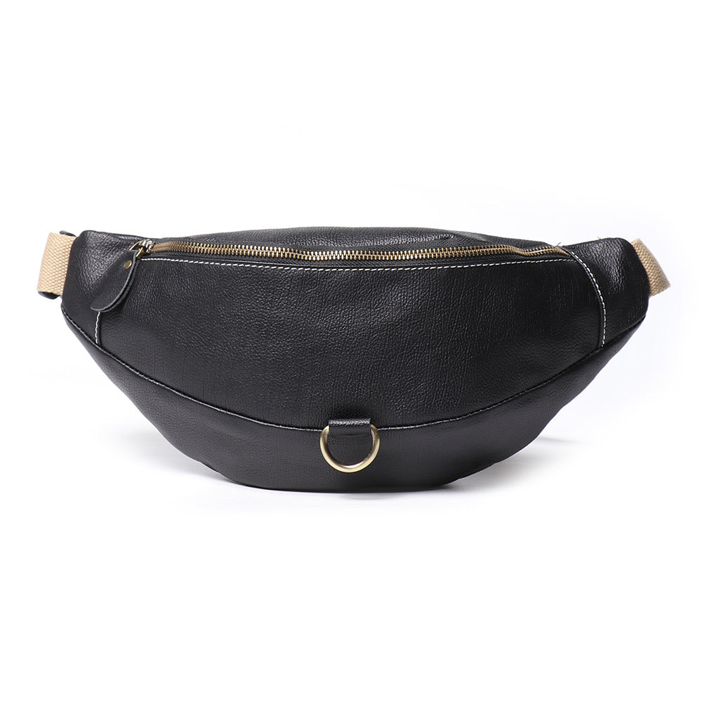 Men's Leather Top Layer Large Capacity Mobile Bags