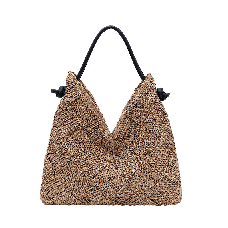 Women's Straw Hand-woven Idle Style Portable Seaside Holiday Fashion Women's Shoulder Bag