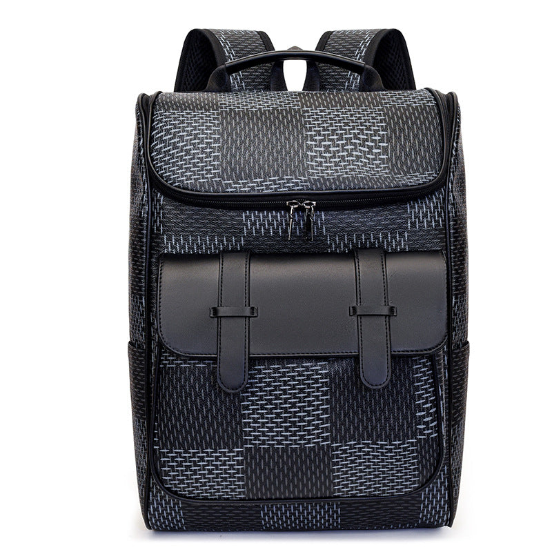 Men's Fashion Plaid Commuter High Quality Waterproof Backpacks