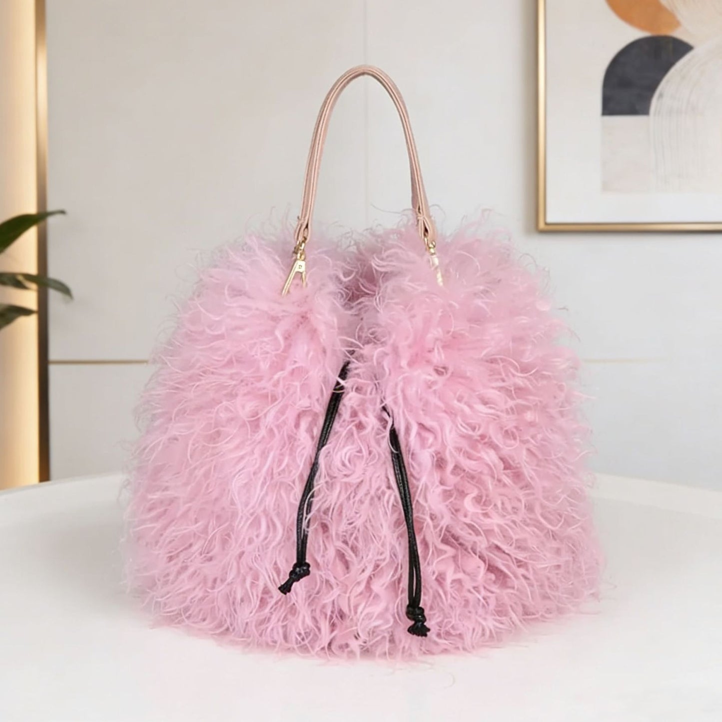 Women's Imitated Tibet Sheep Fur Fashion Simple Western Handbags