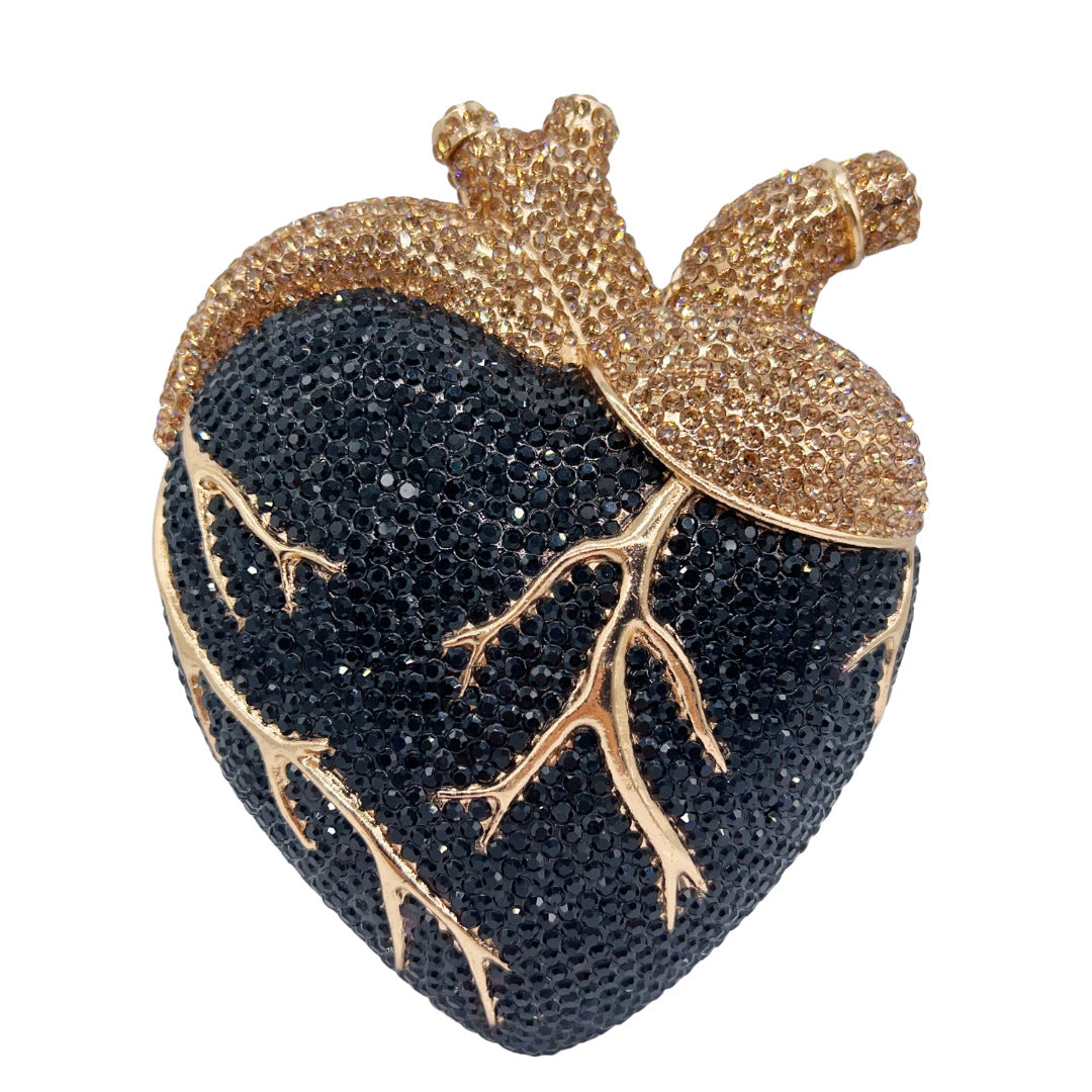 Women's Heart Diamond Party Rhinestone Clutch Dinner Bag