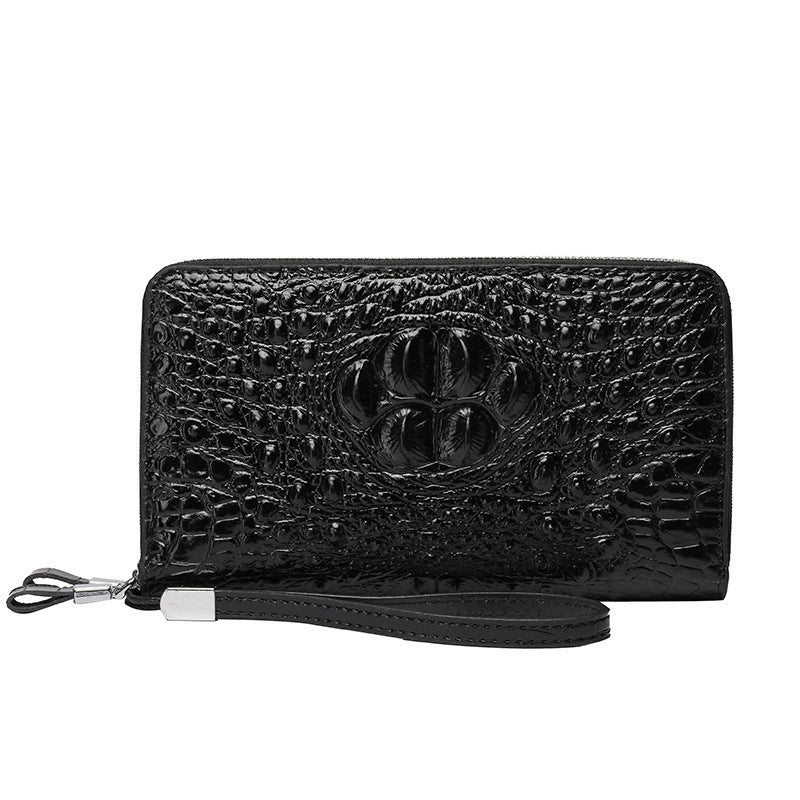 Men's Fashion Embossing Crocodile Pattern Large Capacity Men's Clutch