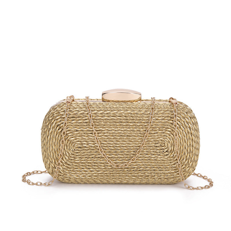 Glamorous Classy Women's Woven Makeup Wedding Dinner Bag