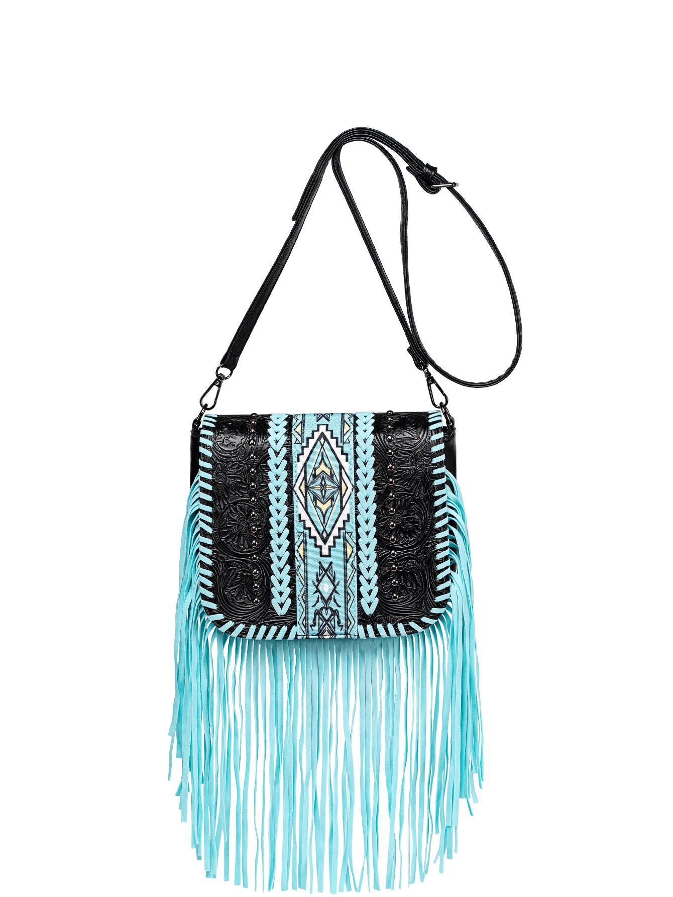 Women's Bohemian Fashion Retro Lace Up Tassel Women's Shoulder Bag
