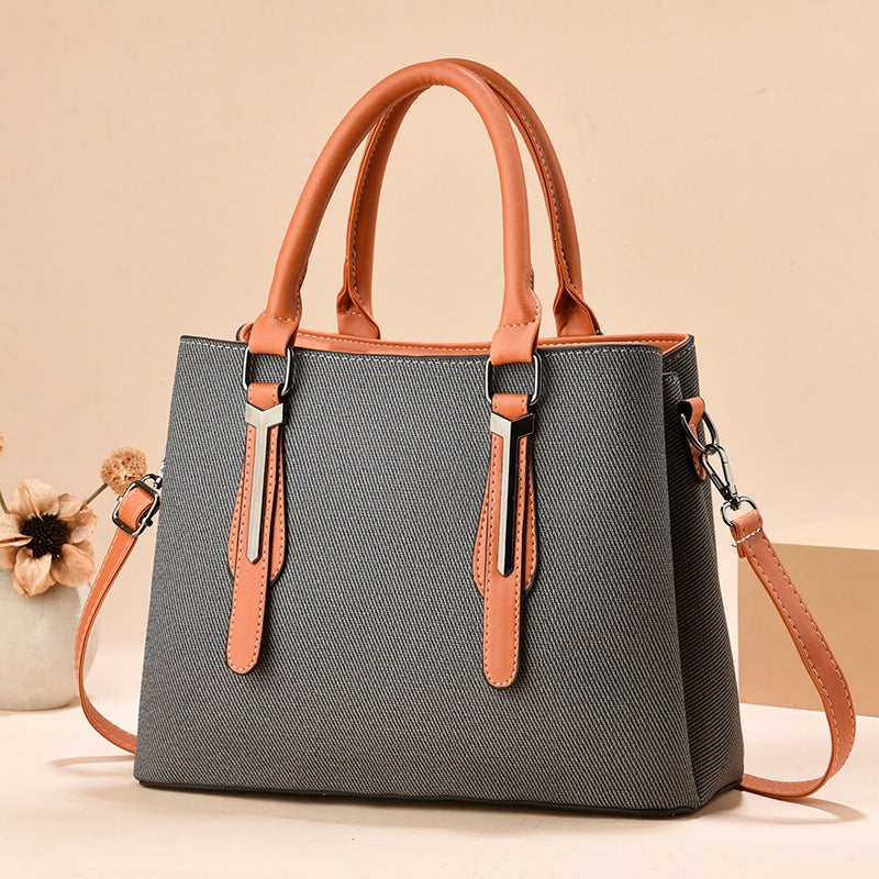 Women's Fashion Retro Solid Color Large Capacity Women's Handbag