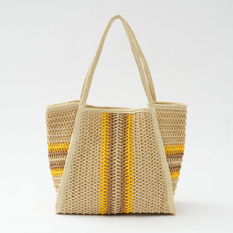 Women's One Beach Seaside Vacation Large Capacity Woven Tote Bag