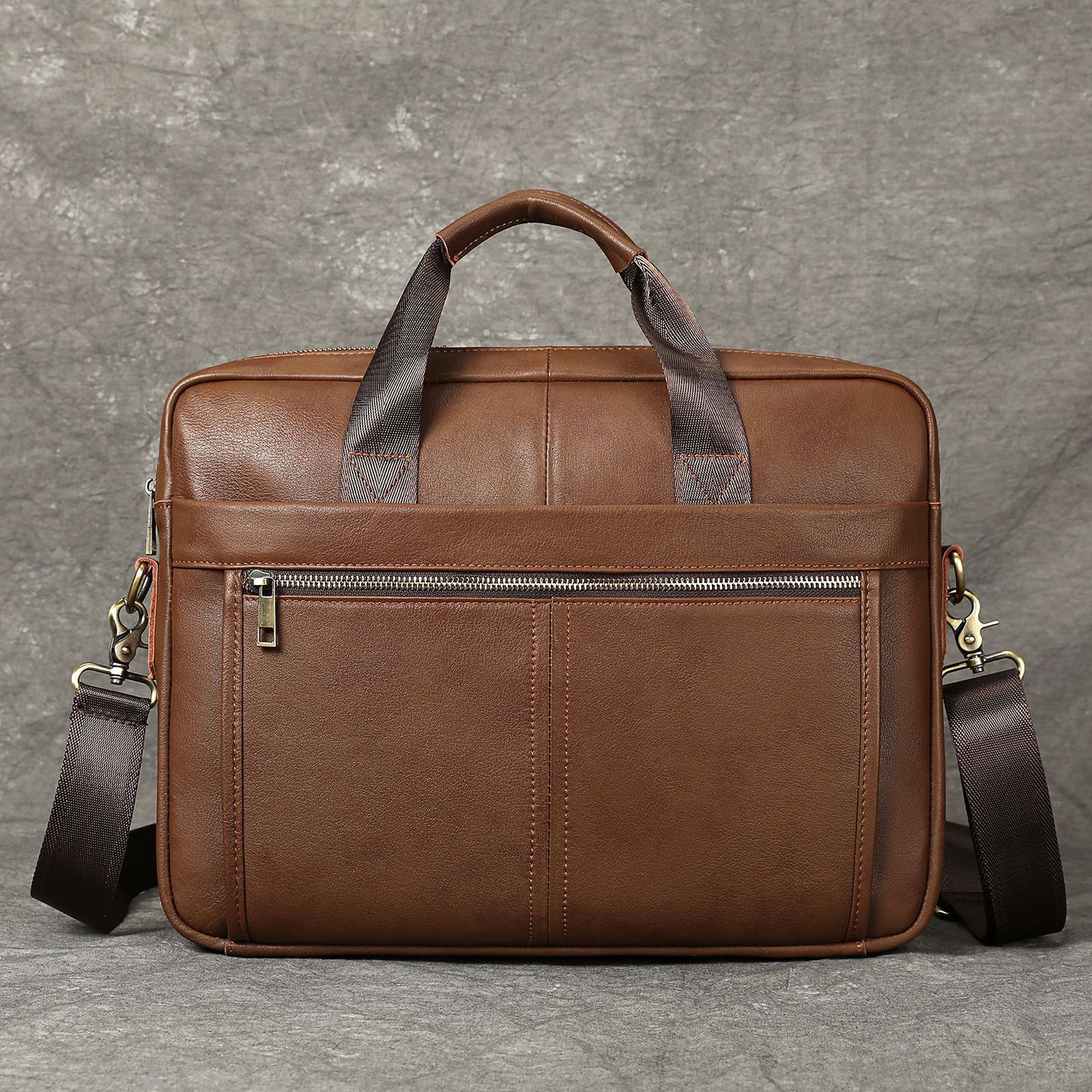 Men's Fashion Genuine Leather Business Computer File Bags