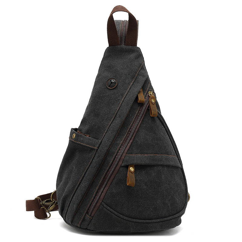 Men's Canvas Leisure Close-fitting Trendy Carrying Men's Chest Bag